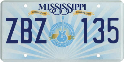 MS license plate ZBZ135