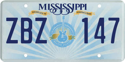 MS license plate ZBZ147