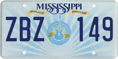 MS license plate ZBZ149