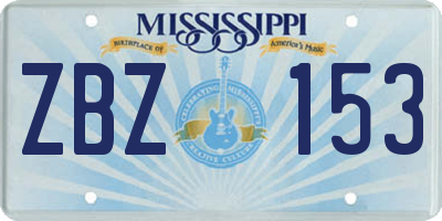 MS license plate ZBZ153