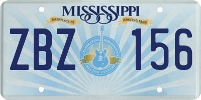 MS license plate ZBZ156