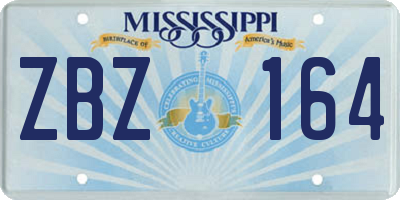 MS license plate ZBZ164