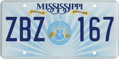 MS license plate ZBZ167