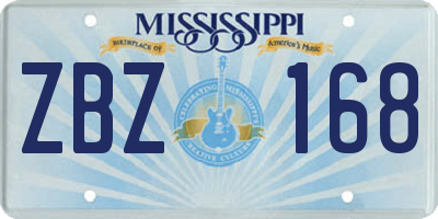 MS license plate ZBZ168