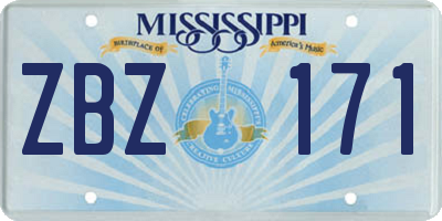 MS license plate ZBZ171