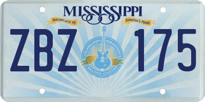 MS license plate ZBZ175