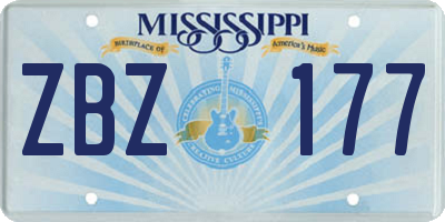 MS license plate ZBZ177
