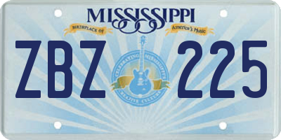 MS license plate ZBZ225
