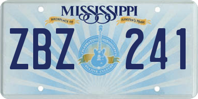 MS license plate ZBZ241