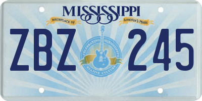 MS license plate ZBZ245