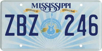 MS license plate ZBZ246