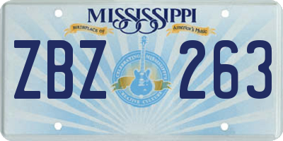 MS license plate ZBZ263
