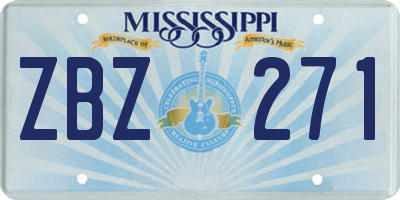 MS license plate ZBZ271