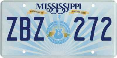 MS license plate ZBZ272