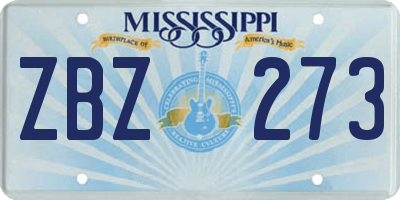 MS license plate ZBZ273