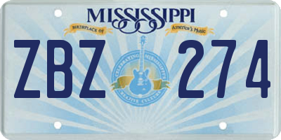 MS license plate ZBZ274