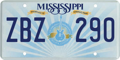 MS license plate ZBZ290