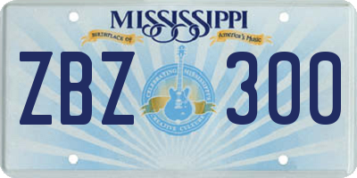 MS license plate ZBZ300