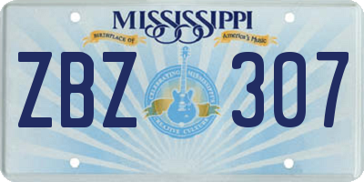 MS license plate ZBZ307