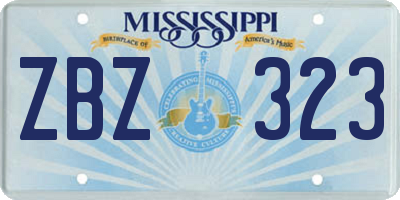 MS license plate ZBZ323