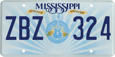MS license plate ZBZ324