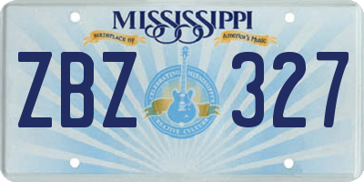 MS license plate ZBZ327