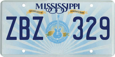 MS license plate ZBZ329