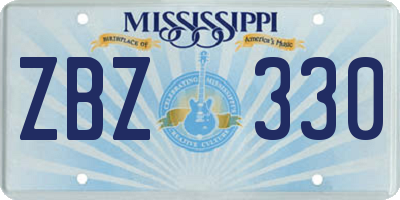 MS license plate ZBZ330