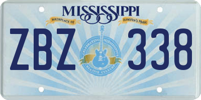 MS license plate ZBZ338