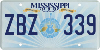 MS license plate ZBZ339
