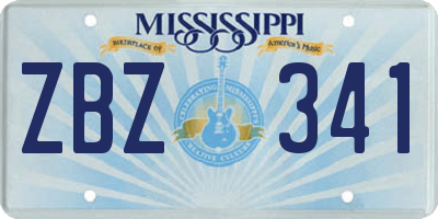MS license plate ZBZ341