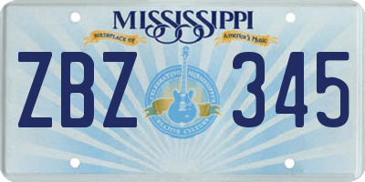 MS license plate ZBZ345