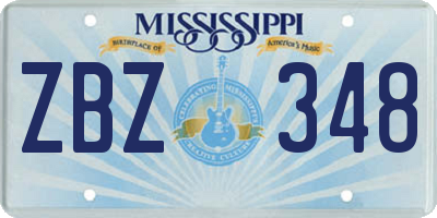 MS license plate ZBZ348