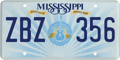 MS license plate ZBZ356