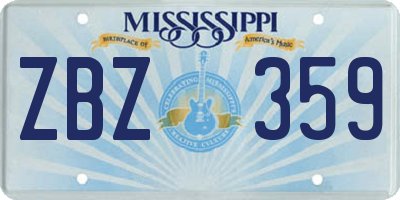 MS license plate ZBZ359