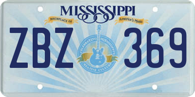 MS license plate ZBZ369