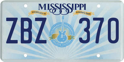 MS license plate ZBZ370