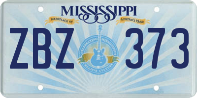 MS license plate ZBZ373