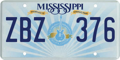 MS license plate ZBZ376
