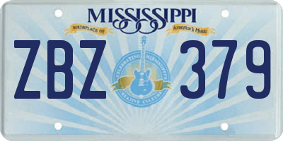 MS license plate ZBZ379
