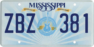 MS license plate ZBZ381