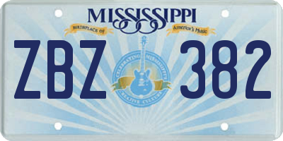 MS license plate ZBZ382