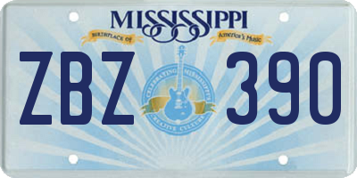 MS license plate ZBZ390