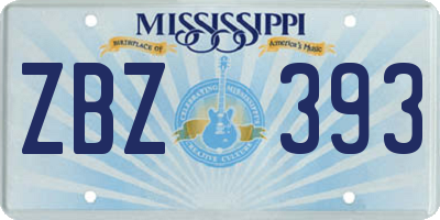 MS license plate ZBZ393