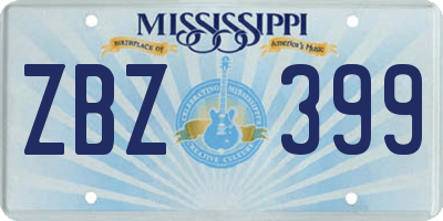 MS license plate ZBZ399