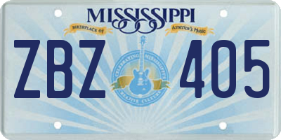 MS license plate ZBZ405