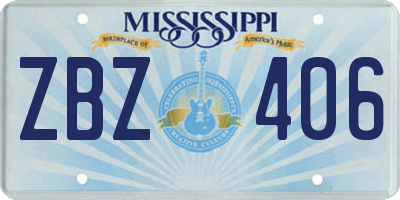 MS license plate ZBZ406