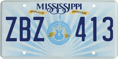 MS license plate ZBZ413