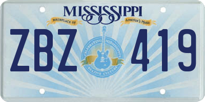 MS license plate ZBZ419