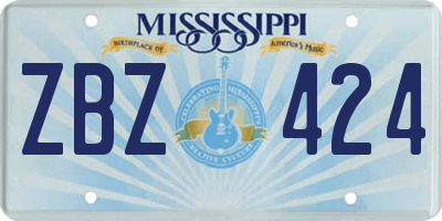MS license plate ZBZ424